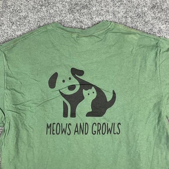 Changes T-Shirt Mens Size XL Green Graphic Paw Print Single Stitch - Picture 8 of 10